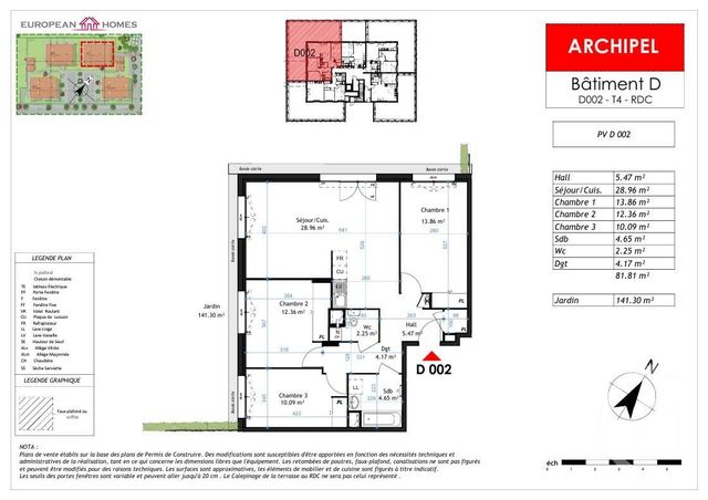Appartement à vendre - 4 pièces - 81,81 m2 - La Verpilliere - 38 - RHONE-ALPES