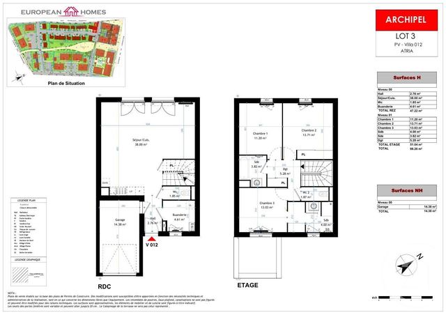 Maison à vendre - 4 pièces - 98,26 m2 - La Verpilliere - 38 - RHONE-ALPES