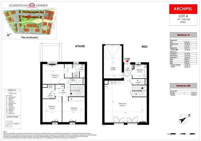 Maison à vendre - 4 pièces - 98,24 m2 - La Verpilliere - 38 - RHONE-ALPES