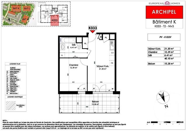 Appartement T2 &agrave; vendre - 2 pi&egrave;ces - 40,10 m2 - La Verpilliere - 38 - RHONE-ALPES